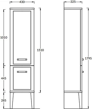 Пенал подвесной KERAMA MARAZZI Pompei PO.N.150.WHT 33х43х180см белый глянцевый