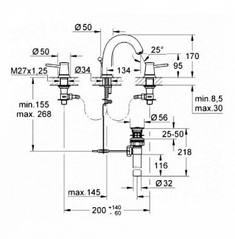 Смеситель для раковины GROHE BauClassic 20470000 хром