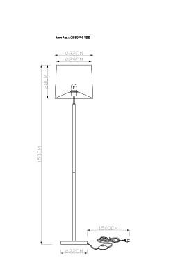 Торшер Arte Lamp RODOS A2589PN-1SS 60Вт E27