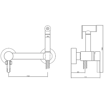 Гигиенический душ ESKO SMH02 BLACK чёрный матовый