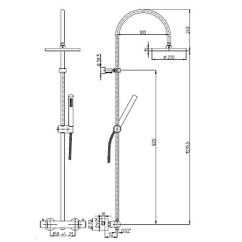 Душевая система Paini COX 78CR689THABS1KM хром