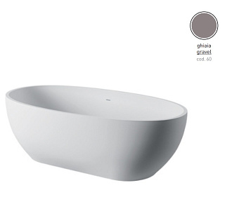 Ванна каменная ArtCeram Hoop ACW002 60 170х70см отдельностоящая