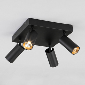Светильник потолочный Eurosvet Fleur 20066/4 черный/золото 20Вт LED