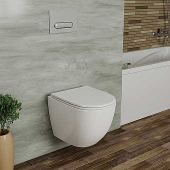 Унитаз подвесной D&K Matrix DT1396016 безободковый с микролифтом