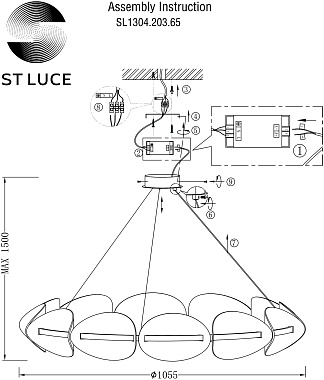 Люстра подвесная ST Luce ETOILE SL1304.203.65 65Вт 1 лампочек LED
