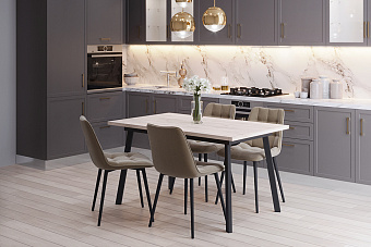 Кухонный стул AERO 47х65х87см велюр/сталь Latte