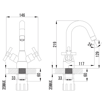 Смеситель для раковины LEMARK Neo LM2207C хром