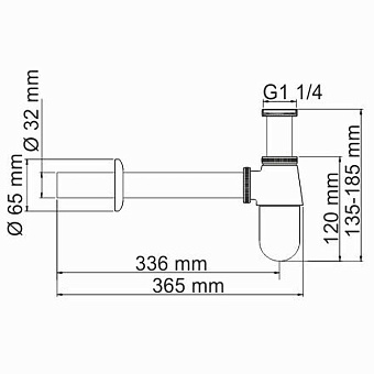 Сифон для раковины бутылочный WASSERKRAFT A095