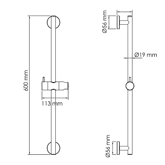 Штанга для душа WASSERKRAFT A317 чёрный