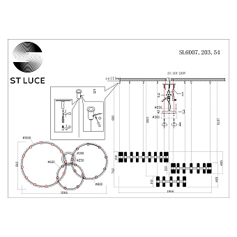 Люстра подвесная ST Luce GEMINA SL6007.203.54 135Вт 54 лампочек LED