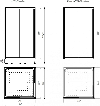 Угловое ограждение RADOMIR Дрим 1-03-6-0-0-1201 180х110см стекло прозрачное