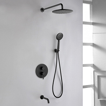 Душевая система Abber Wasser Kreis AF8117B чёрный матовый