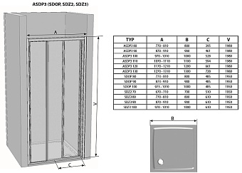 Душевая дверь RAVAK Supernova 00VA01R2ZG 198х100см стекло матовое