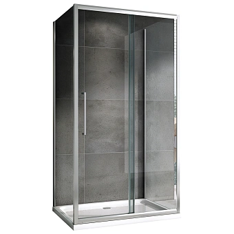Угловое ограждение Abber Schwarzer Diamant AG30100H-S100-S100 195х100см стекло прозрачное