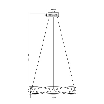 Светильник подвесной Maytoni Weave MOD062PL-L56CH3K 56Вт LED