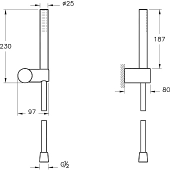 Душевой комплект VITRA Origin A4554336 чёрный
