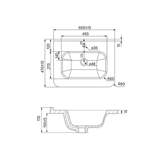 Тумба с раковиной IDDIS Edifice EDI60W0i95K 47х60,2х50см