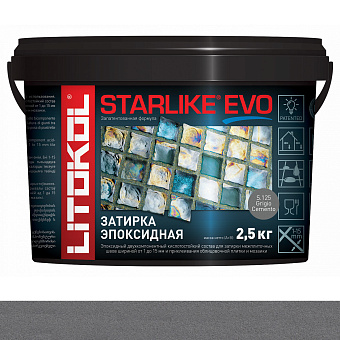 Эпоксидная затирка LITOKOL STARLIKE EVO цементно-серый 2,5кг