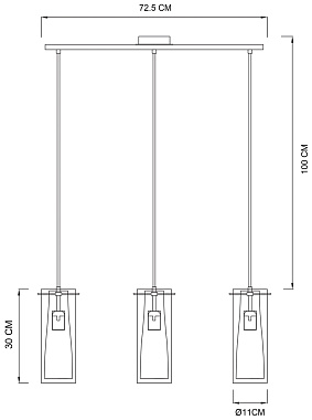 Светильник подвесной Arte Lamp ARIES A8983SP-3CC 60Вт E27