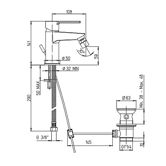 Смеситель для биде Paini Le Mans 90CR3062SKM хром