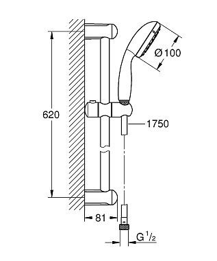 Душевой гарнитур GROHE New Tempesta 100 27924000 хром
