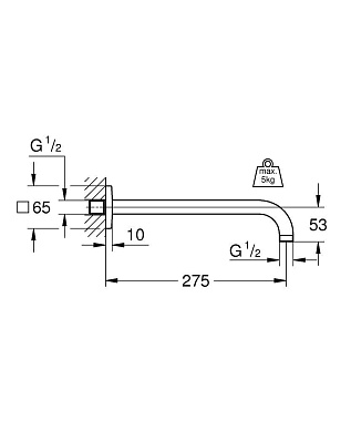 Держатель для верхнего душа GROHE 27488000 хром