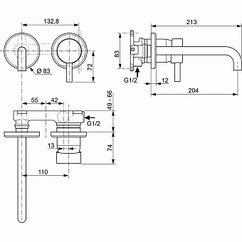 Смеситель для раковины IDEAL STANDARD CERALINE A6938AA хром