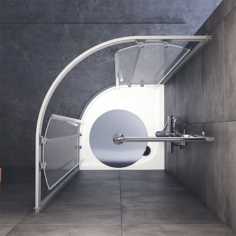 Угловое ограждение AM-PM Gem W90G-401-090WT 190х90см стекло прозрачное