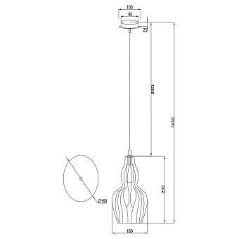 Светильник подвесной Maytoni Eustoma MOD238-PL-01-GN 40Вт E14