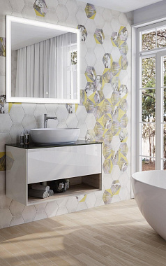 Тумба под раковину подвесная KERAMA MARAZZI Plaza Modern PLB.M.100.1\WHT 448х100х51,1см