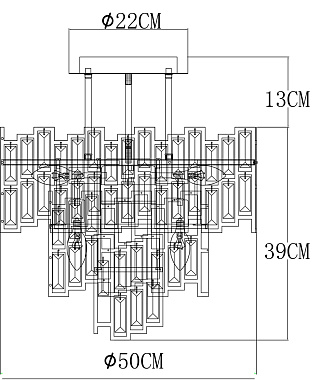 Люстра потолочная Arte Lamp MINTAKA A1005PL-8GO 60Вт 8 лампочек E14