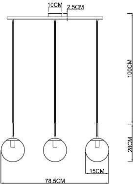 Светильник подвесной Arte Lamp VOLARE A1915SP-3AB 40Вт E14