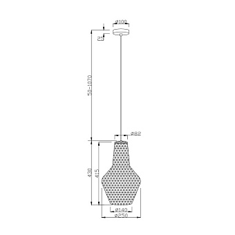 Светильник подвесной Maytoni Tommy P046PL-01B 40Вт E27