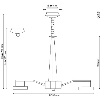 Люстра подвесная Lucia Tucci NATURA 070.6 30Вт 6 лампочек LED