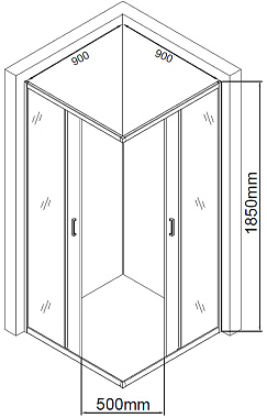 Угловое ограждение AQUANET SE-900S 270063 185х88,5см стекло прозрачное