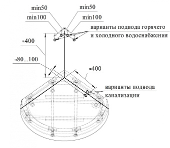Душевая кабина RADOMIR Стронг 1-05-6-0-0-1801 90х90х225см стекло матовое