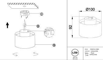 Светильник потолочный Maytoni Planet C009CW-L12B4K 12Вт LED