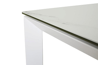 Кухонный стол раскладной AERO 80х120х77см закаленное стекло/керамика/сталь Carrara