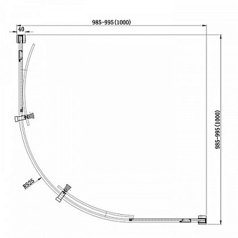 Угловое ограждение AQUANET Delta 183842 200х100см стекло прозрачное