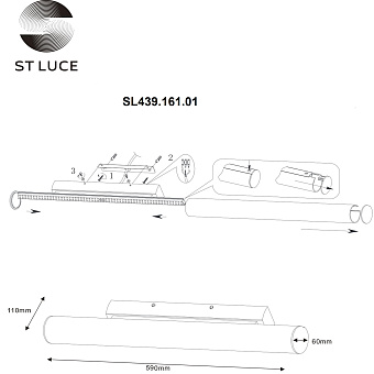 Светильник настенный ST Luce BACHETA SL439.161.01 18Вт LED