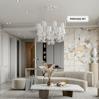 Светильник подвесной CRYSTAL LUX PRINCESS PRINCESS SP1 60Вт E14