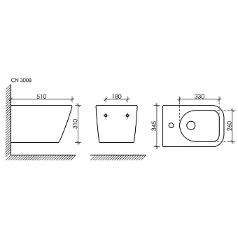 Биде подвесное Ceramica Nova Metric CN3008MB