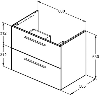 Тумба под раковину подвесная IDEAL STANDARD i.life T5272DU 50,5х80х63см