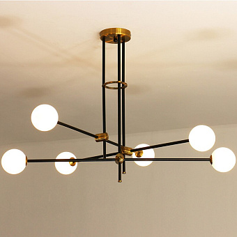 Люстра потолочная Delight Collection Bistro Globe 9389P/6 black/gold 240Вт 6 лампочек G9