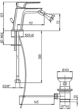 Смеситель для биде Paini Nove 09CR306 хром