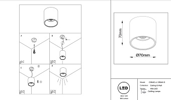 Светильник потолочный Maytoni Alfa LED C064CL-L12B4K-D 12Вт LED