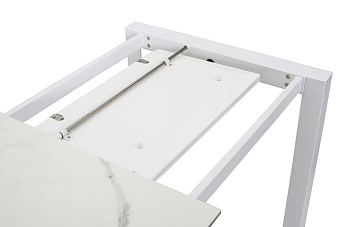 Кухонный стол раскладной AERO 80х120х77см закаленное стекло/керамика/сталь Carrara