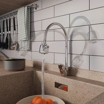 Смеситель для кухни MILARDO Meal M05SB2FM05 гибкий излив хром глянец