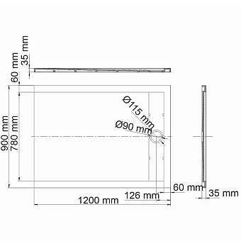 Душевой поддон WASSERKRAFT Mindel 85T07 90х120см