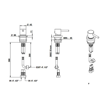 Смеситель для раковины Bongio ON 68510NMPR чёрный